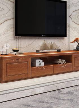 物新中式电视柜小户型胡桃合木茶几电视柜组客厅柜边柜储NUI酒地