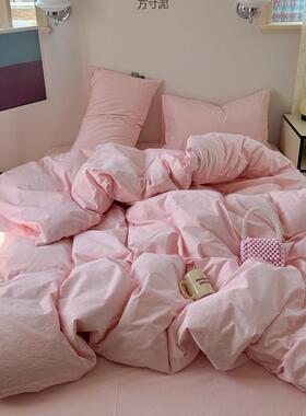 类母级超软双拼婴色床水洗棉四件套单被套学生OQS宿舍三件套床笠a
