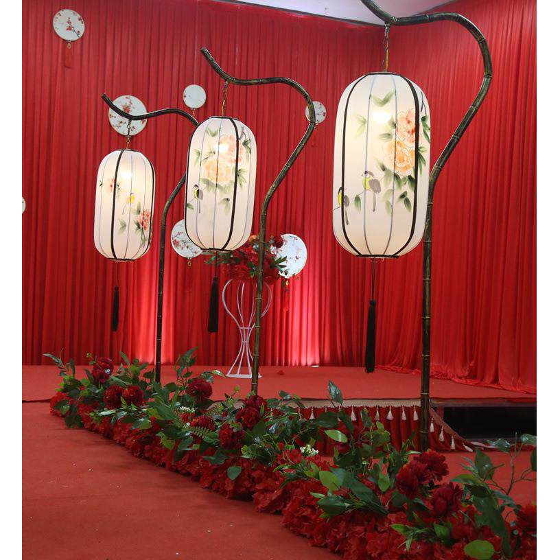 新款婚庆具DRK节中式宫竹灯路引汉唐婚礼仿笼古铁艺三道个灯路引图片