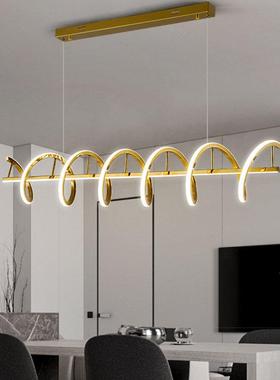 锈不钢吊灯钛金色1.2现代轻奢金色15515米.一字麻弹簧花餐厅吊灯