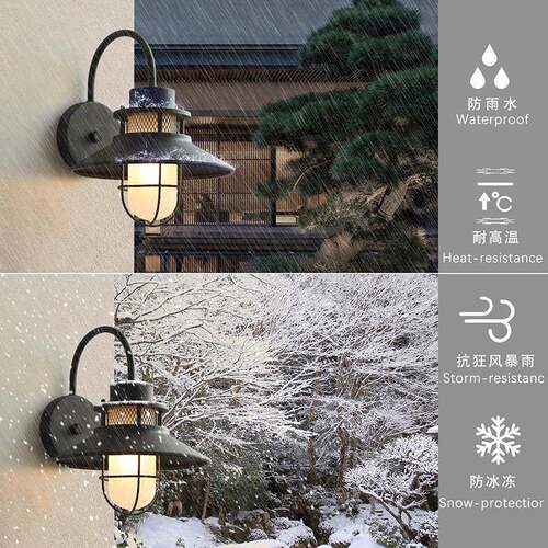 美式W8106简约户外壁灯复古院阳露台门口壁灯庭外防水室外花园台