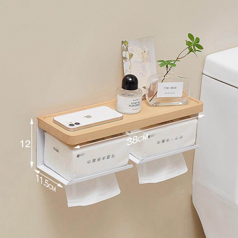 免打孔浴室巾纸盒挂置日物架厕所创意式1卫生间白色实木卷纸架壁,收纳整理,纸巾架,淘宝优惠券,粉丝福利购,淘宝优惠卷