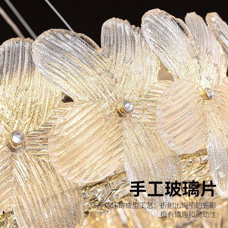 全光谱眼灯餐轻护奢水晶吊灯客厅灯法式奶油风厅灯168创意朵卧花,家装灯饰光源,智能吊灯,淘宝优惠券,粉丝福利购,淘宝优惠卷