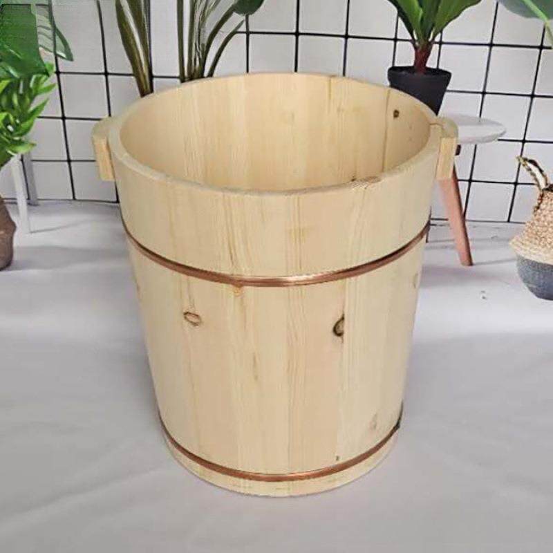 无漆木桶足浴盆木桶足浴洗脚盆洗脚泡木脚桶足聚户浴桶桶实木米桶