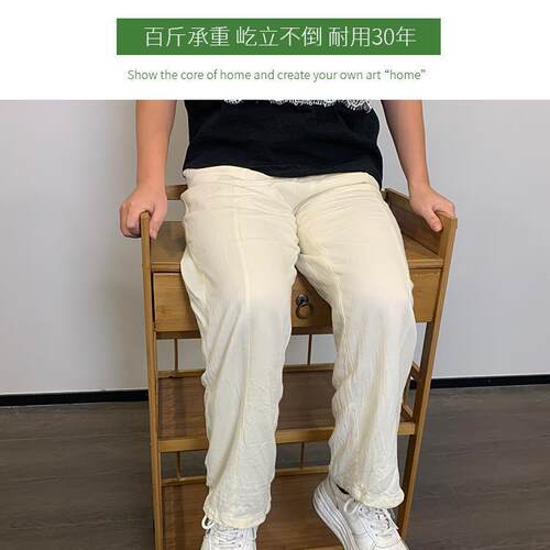 轮可移型动小推家用实木茶几小户车沙发边几茶水架多功带JMH97437