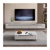 实木茶几视柜轻落地款 型奢电视柜岩板简约现代小CVI户家用客电厅