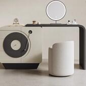 实木494梳妆收台斗柜一体奶风小油型纳化式 妆桌法复古卧室床尾置