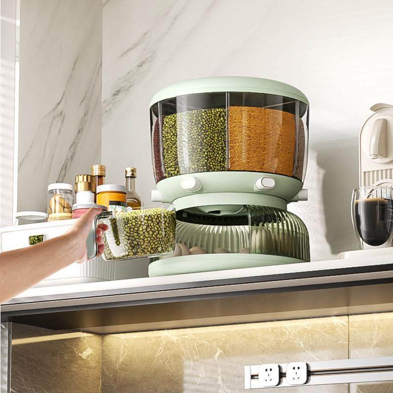 五谷杂米粮收纳盒旋转分格桶双DHX层蛋收纳家用密封大容量鸡杂粮,家装主材,米桶,淘宝优惠券,粉丝福利购,淘宝优惠卷