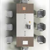 现代简轻会议桌 0奢会桌长桌长方形长条会议约大型会议桌子室会议