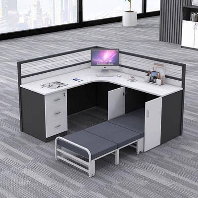 风员工单带床办公桌简约折叠床床屏HEF办公桌椅人位办公桌子休息