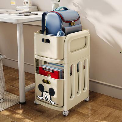 书包RZW物可移动滑轮架架书放的置收纳筐家用学习桌下置落地带轮