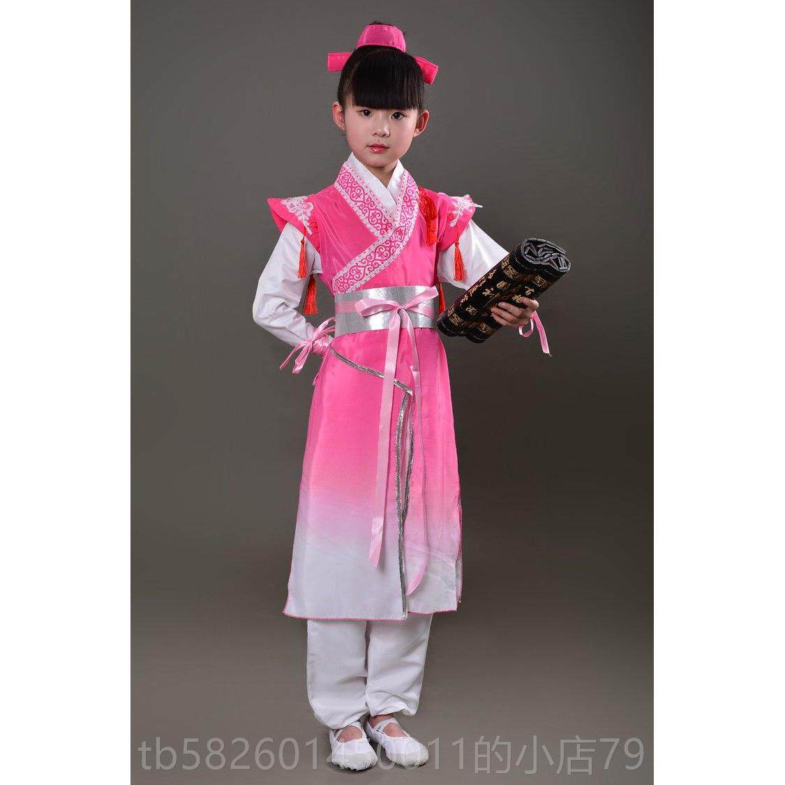 高档儿客童古装演出服男侠士服汉服小孩童台剧话表演服装影视侠书