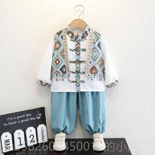 高档儿童三三日汉代五月六少数民族男女十服装庄表演服戴装幼儿园