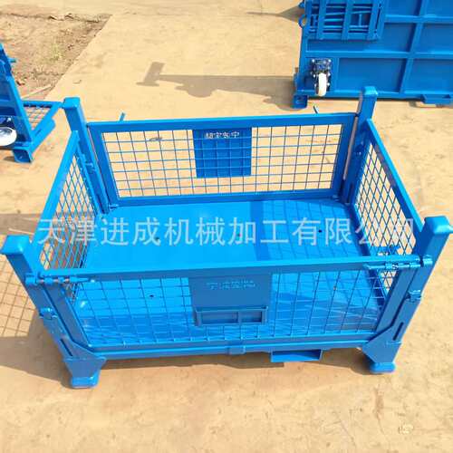 仓储笼铁笼框带轮折叠平板车笼子堆垛周转箱金属重型仓储物料箱