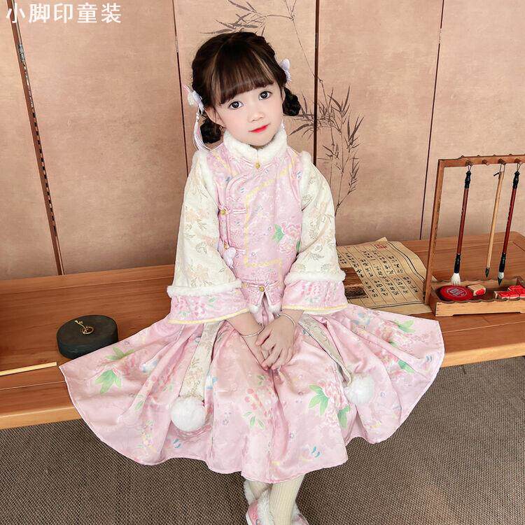 2025新款宝宝加绒汉服唐装拜年服