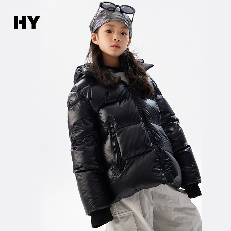 2025定制 儿童韩版保暖羽绒服2025冬季新款女童连帽加厚羽绒外套