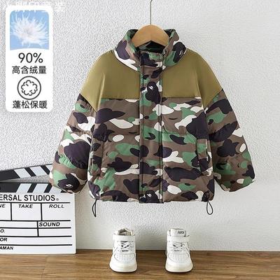 2025男童迷彩蓄热羽绒服