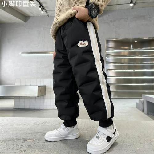 加厚加绒男童冬季羽绒棉裤