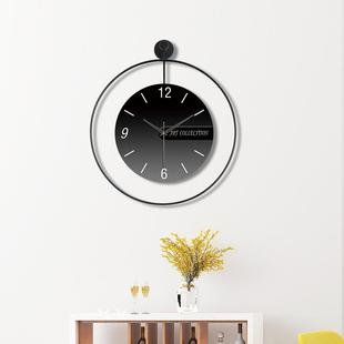 挂钟AK0008轻奢新款 西班厅牙金属创意静音客时孔钟家用免打挂墙极
