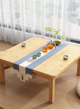 竹榻榻米小茶几家用BLK炕楠桌实木方桌正方炕矮上饭形桌学习桌飘