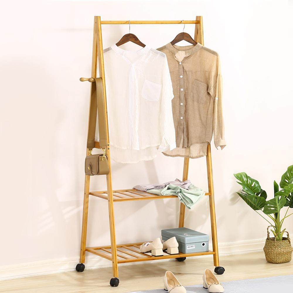 楠竹厚简LC76085B易落地衣柜加多衣帽架带轮可动功能置物架卧室收,收纳整理,小型晾晒架,淘宝优惠券,粉丝福利购,淘宝优惠卷
