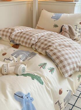 学生宿三YJF件.套1套00全棉被寝室舍上下铺单人09床床笠款纯棉四