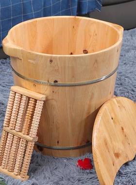 木泡脚香柏木冬季洗AL101331脚盆质足浴盆保温木盆桶家用加厚化碳