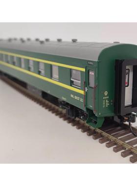 453MTC火车模型卧1R软座RZ22型客车W车厢绿皮车软HO/87带灯