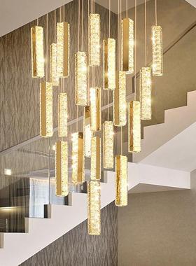 楼梯长吊灯现代水大吊后灯DL-33SMD楼灯梯间吊灯复式楼别墅晶水晶