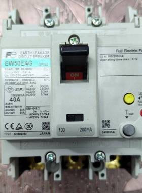 富士漏电断路器EW50EPG305KEW50EAAG3P040ARYK灵敏度100-2000MA