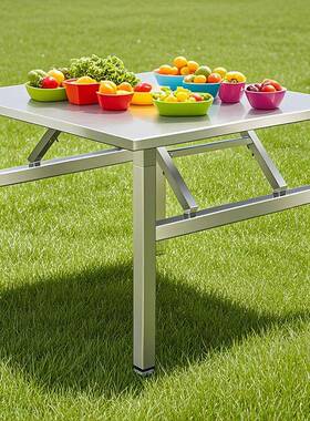 不锈钢外折叠XEGpAm6N摆桌便携式简烧烤桌子户摊商用夜市出摊小方