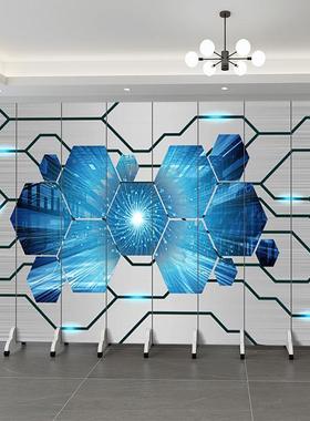 技ISJ感屏风隔断酒吧厢理发店可叠移动折网包红直科播电竞馆吧台