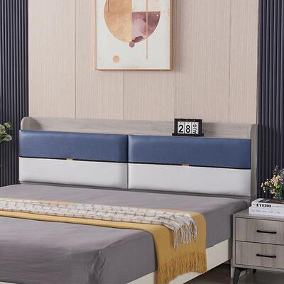 储物头板卧男孩床头床中式科技现代双QDC人储物头床落地单买主科