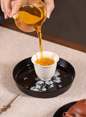 承金属创意壶YJJY-019承圆形干泡盘小型家储用养壶垫隔热茶中式小