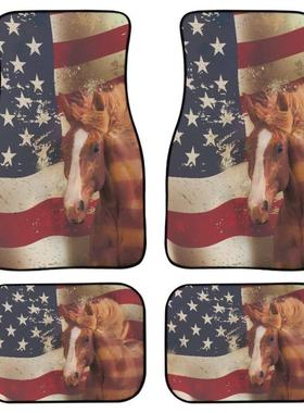 向日葵马15723胶印花前地后毯4件套橡垫汽车垫通汽车卡车SUV装饰