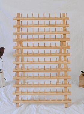 2折0线轴架子轴木面置物架实木桌线架毛线宝1AL100903缝纫线塔架