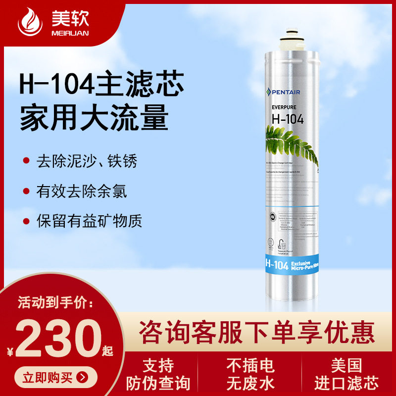 滨特尔爱惠浦（Everpure）H-104净水机滤芯H100EF-900P通用滤芯