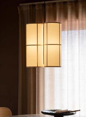 法式Audo HASHIRA餐厅卧室床头亚麻布艺日式复古设计师侘寂风吊灯