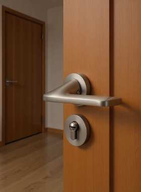 BAGB哑镍门锁卫生间分体锁房间磁吸静音锌合金执手锁室内门锁