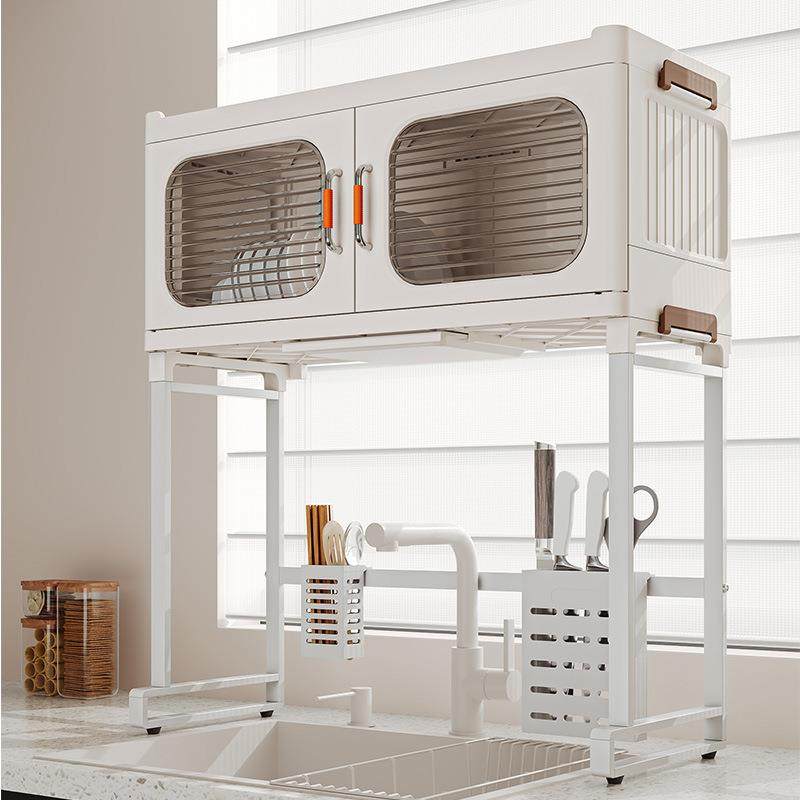 家用沥水多功能厨房水槽免安装储物柜杂物带整理支架子置物架碗筷