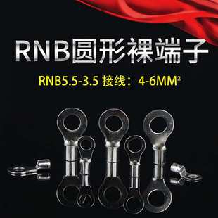 冷压端子接线耳裸端子铜鼻子原形裸端头RNB5.5-3.5紫铜材质