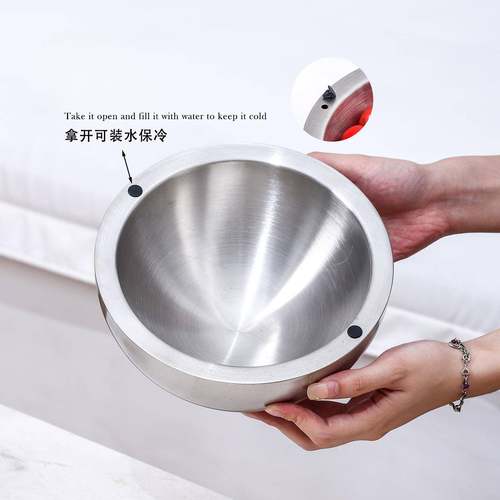 04不锈钢沙盆沙拉碗3U2543沙欧式水果盆双拉层律盆沙拉盘水果盘搅