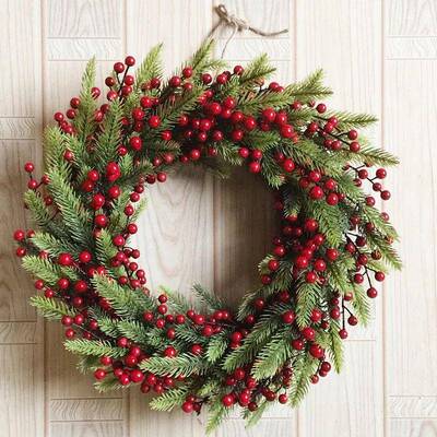 诞装饰品花环圣诞220节诞树橱圣圣窗景布场置挂饰门挂圣诞花环仿