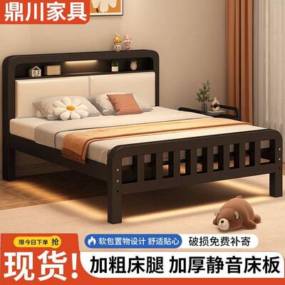 铁艺床宿舍加厚铁架床租房用1.铁2米1米出家用主卧双人床1CCR.床5