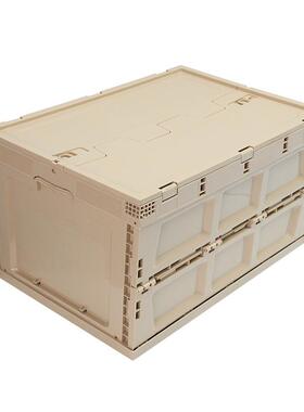 大号8MNNL带盖折叠箱车载色收纳箱加厚0露营颜周多样PP塑料折叠转