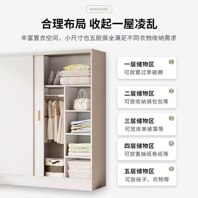 推拉衣代POE柜家用小型卧室衣橱出租房用简约现户简易门小型收纳