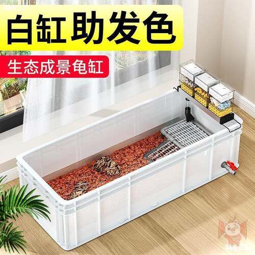 龟缸生态缸带饲养AL811317乌龟殖箱周转箱排水大乌养龟龟家用缸养