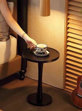 中复古卧木窄床头置无品牌/柜桌子室物架实迷你胡桃小圆茶几客厅