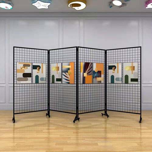 折叠网格展网示架展览画架落地铁格网幼66135儿园画展书作法美术