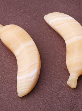 天然黄色方解465465石原石形水晶雕宝刻香蕉状石石创意石矿头摆件